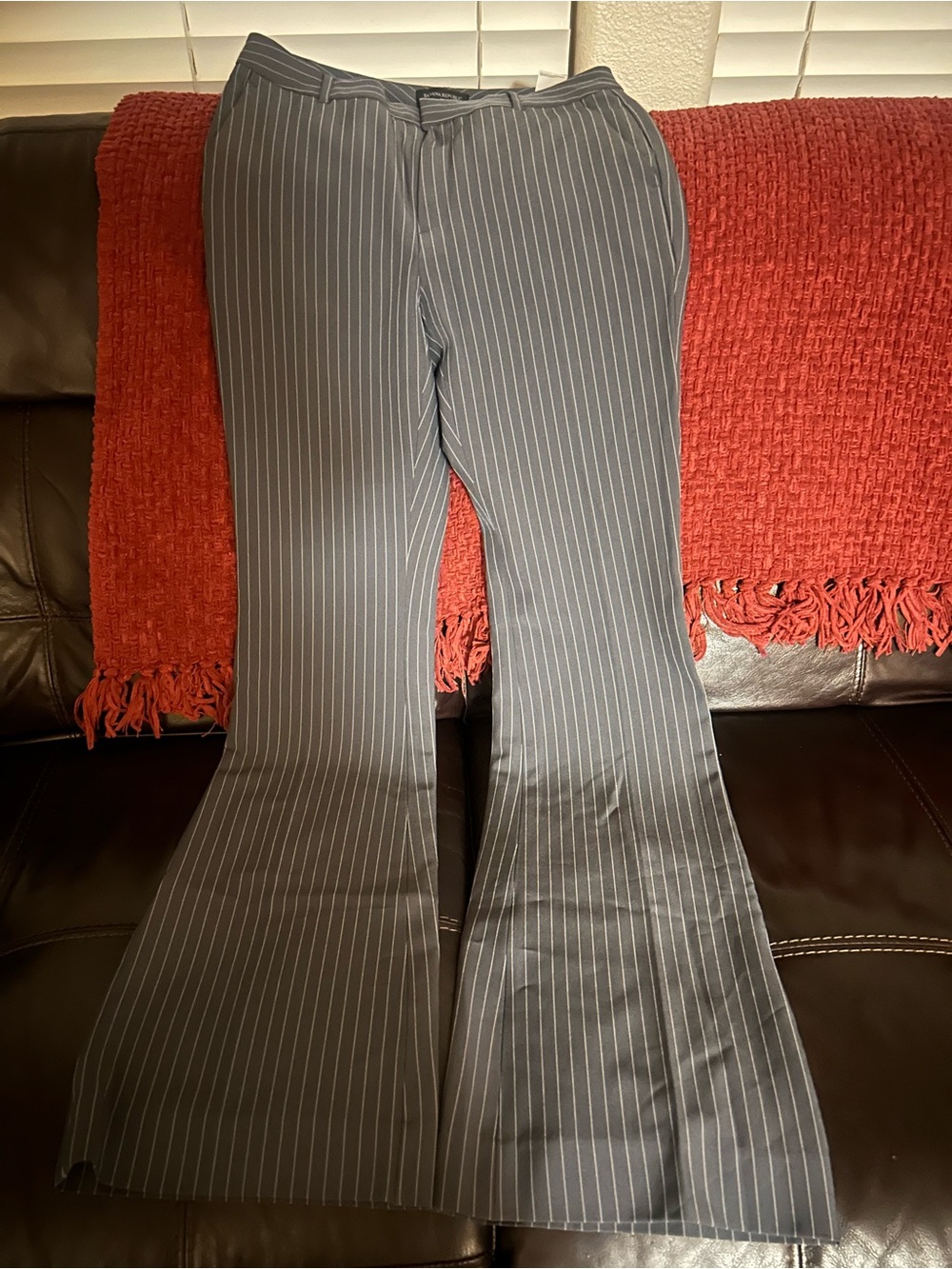 Banana Republic Gray Pinstripe Flared Pants